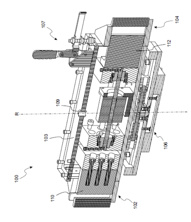 Isometric Cutaway — Industrial Assembly with Material Hatching